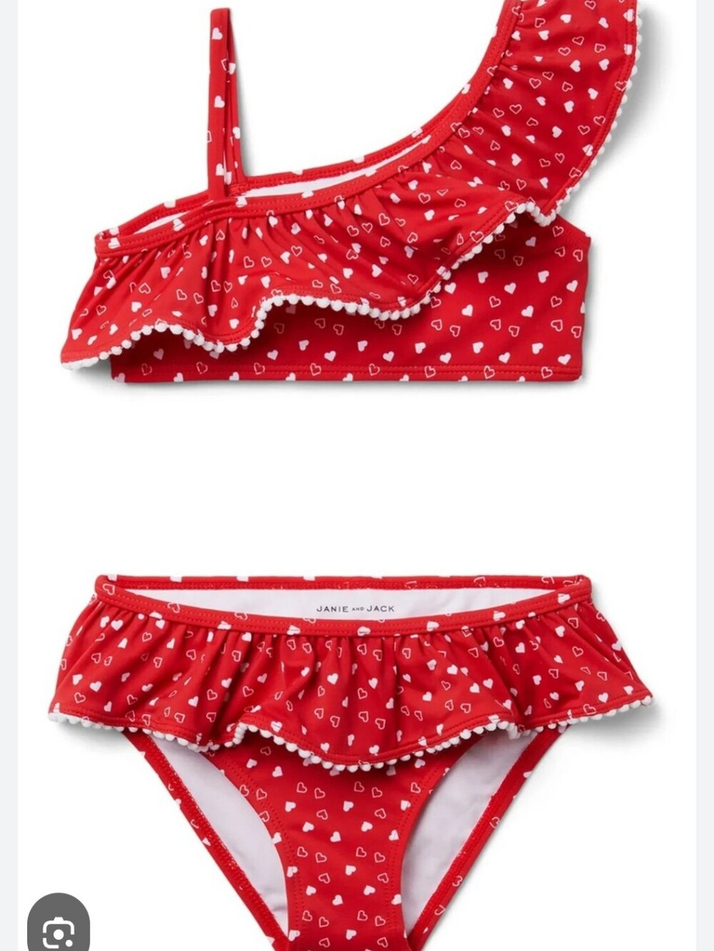 Janie & Jack Red Heart Ruffle Bikini w/swim diapers Bundle~ Sz 12-18Mo. NWT.